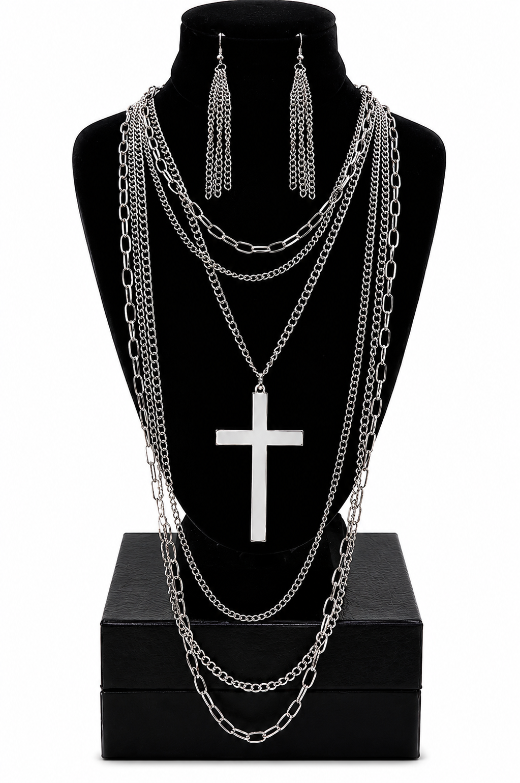 'KHLOE' KREUZ-HALSKETTEN-SET – GOLD