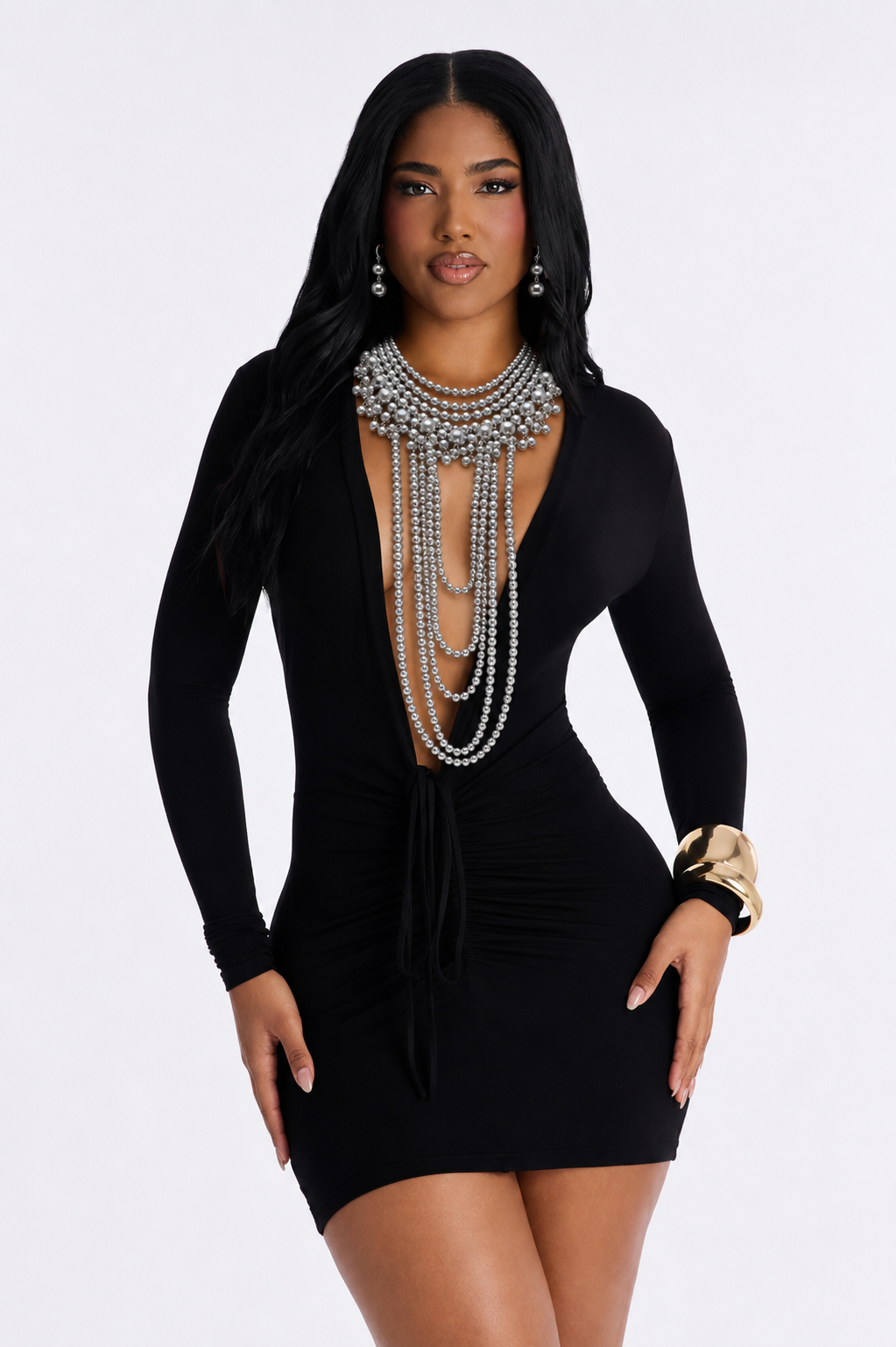 'Rihanna' Crystal Pearl Necklace and Earring Set