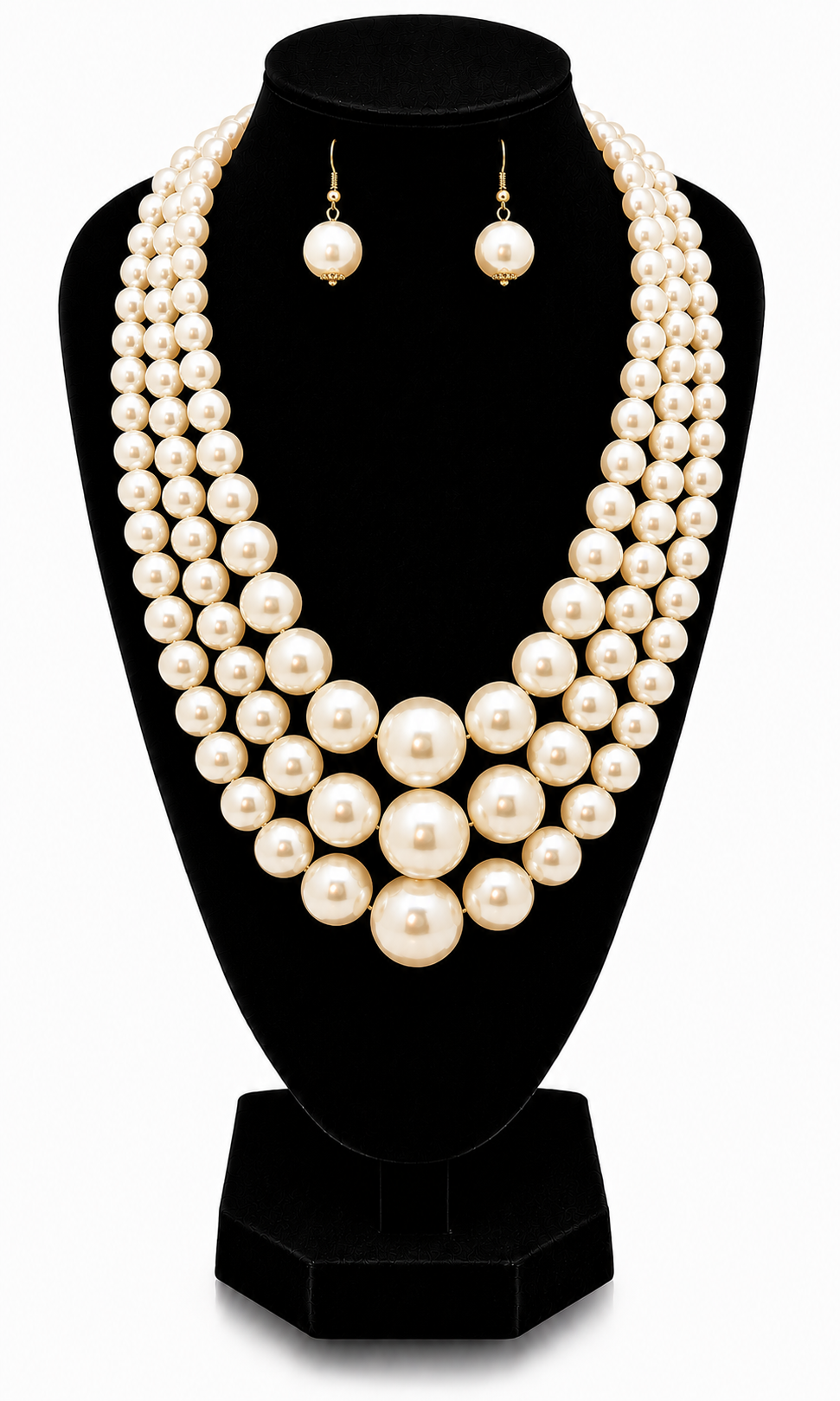 'RIRI' URBAN GLAM PEAL NECKLACE AND EARRING SET
