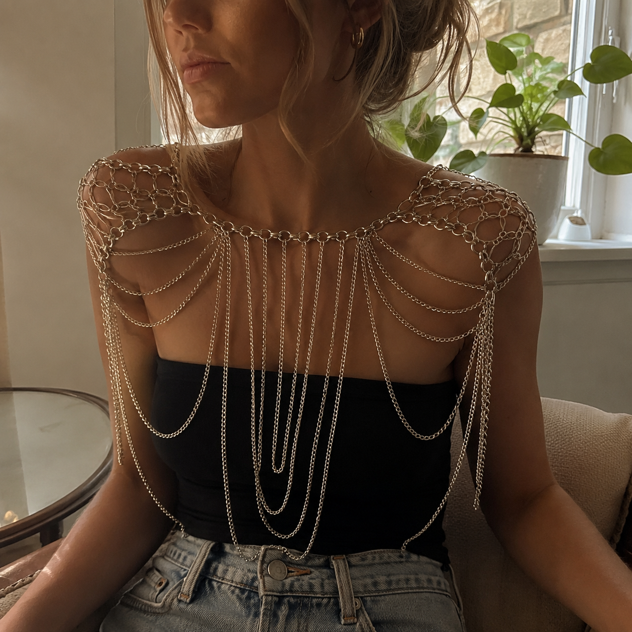 Draped Necklace Shoulder Arm Body Chain