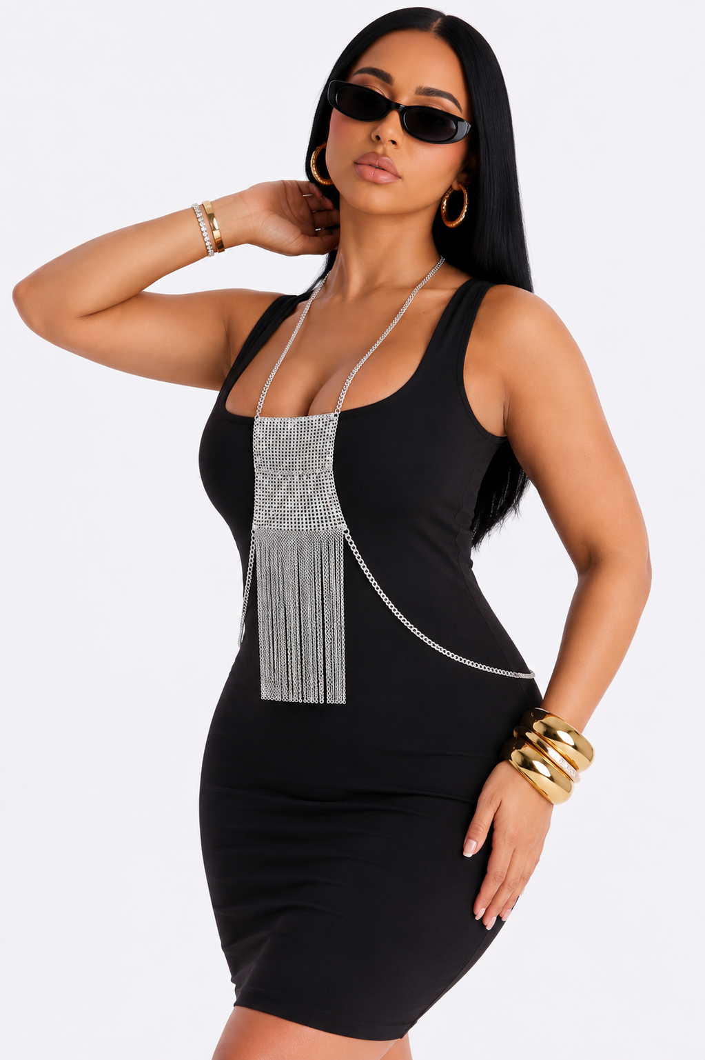 ‘ZARA’ TASSEL BODY CHAIN -SILVER