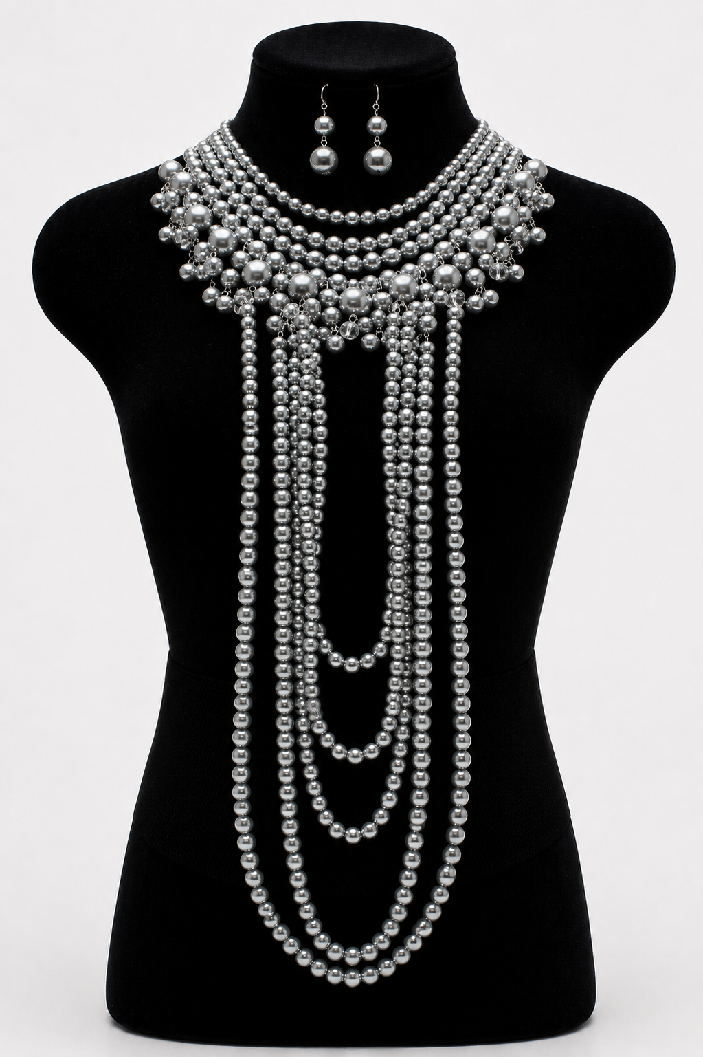 'Rihanna' Kristall-Perlenkette und Ohrring-Set