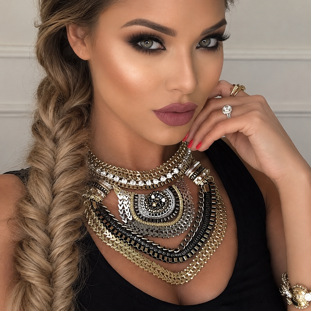 Ethnic Tribal Statement Necklace