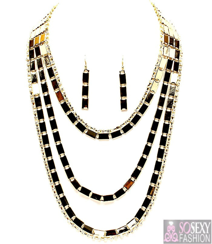 “Elle” Crystal Necklace and Earring Set