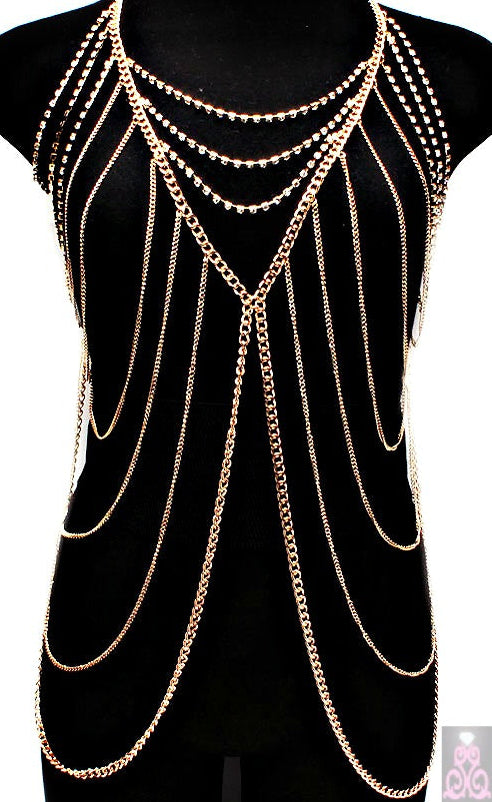 'Vixen' Crystal Stud Layered Body Chain