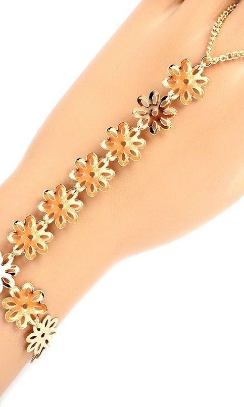'SASHA' HANDCHAIN AND RING BRACELET