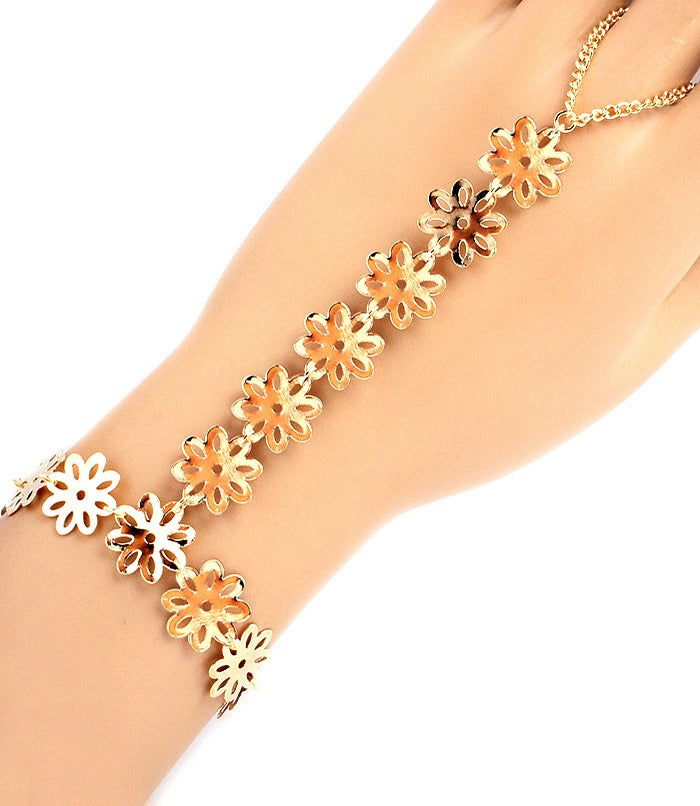 'SASHA' HANDCHAIN AND RING BRACELET