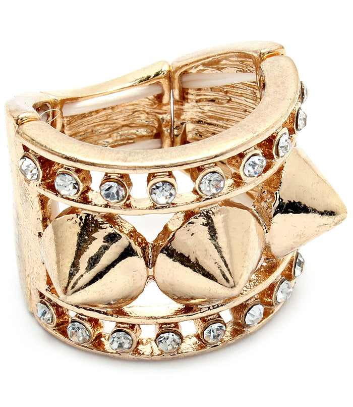 “Spike” Crystal Stud Stretch Ring