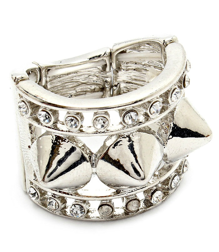 “Spike” Crystal Stud Stretch Ring