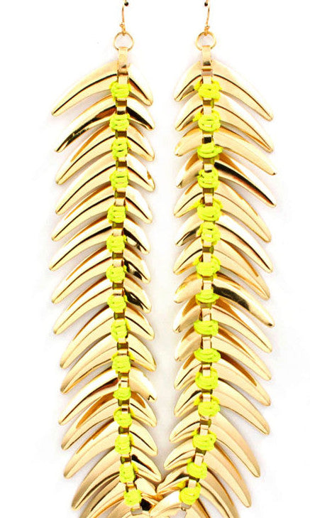 “Amber” Basketball Wives Fish Hook Earring - Yellow