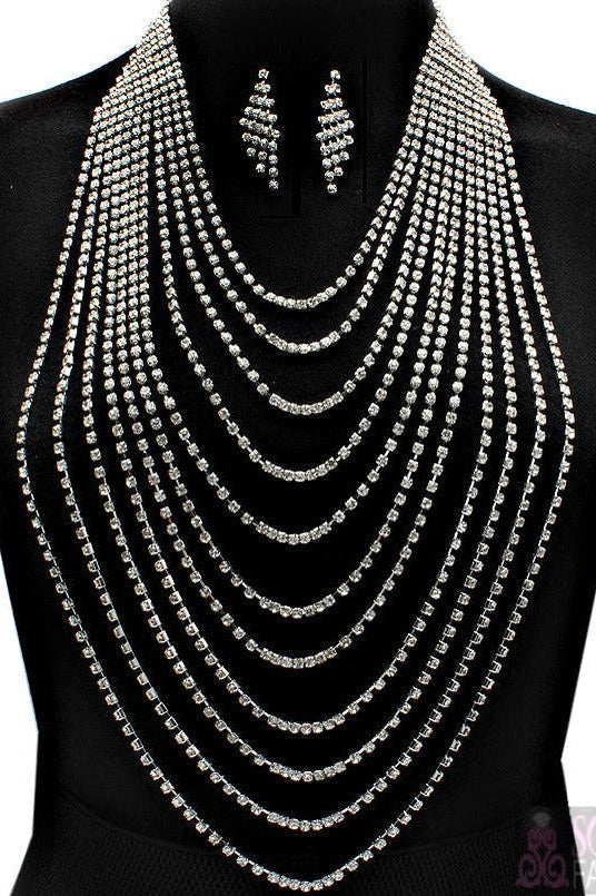 “Paris” Crystal Stud Necklace Set