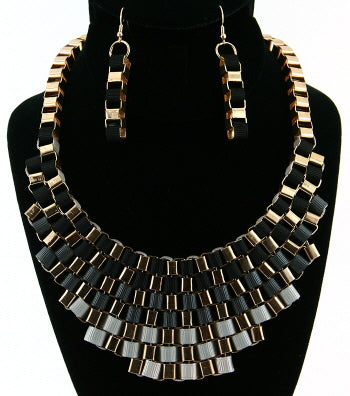 'Cleopatra' Necklace and Earring Set - Blue