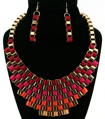 'Cleopatra' Necklace and Earring Set - Blue
