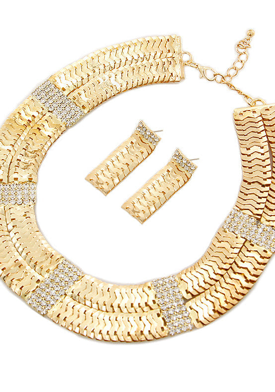 "RICH GIRL" URBAN GLAM HALSKETTEN- UND OHRRING-SET