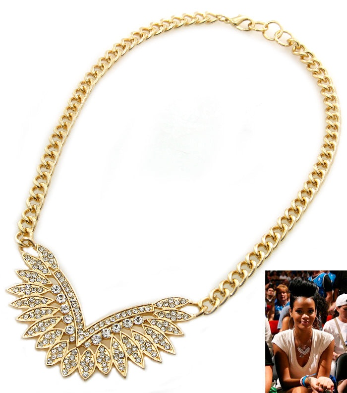 “RIHANNA” ANGEL WING CRYSTAL NECKLACE