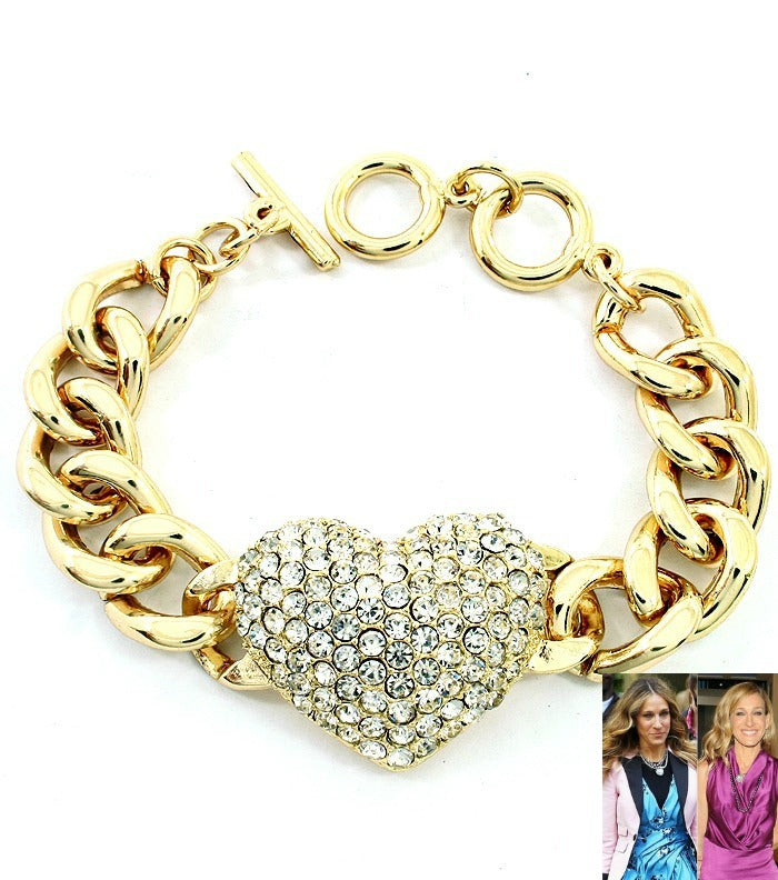 Crystal Toggle Heart Bracelet