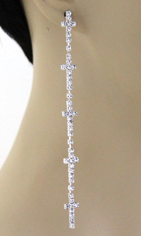 'Paris' Crystal Cross Earrings