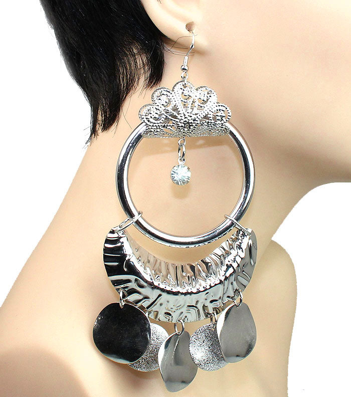 Basketball Wives Fish Hook Earrings - Silver