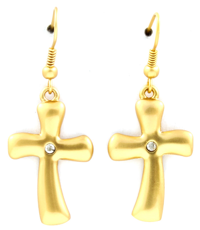 “DIANA” CROSS FISH HOOK EARRING