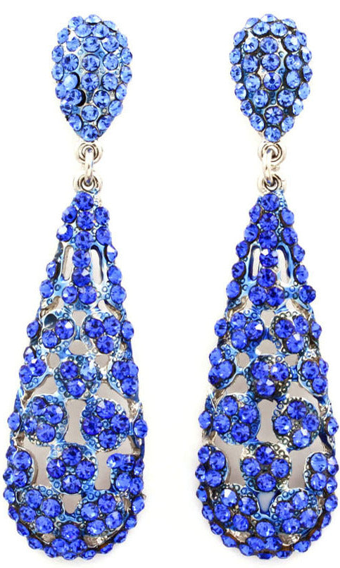 BasketBall Wives Crystal Studs Earring - Blue