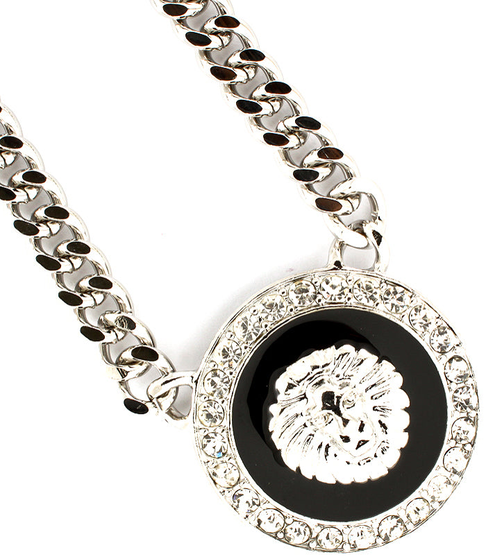LIONHEAD CRYSTAL NECKLACE - GOLD