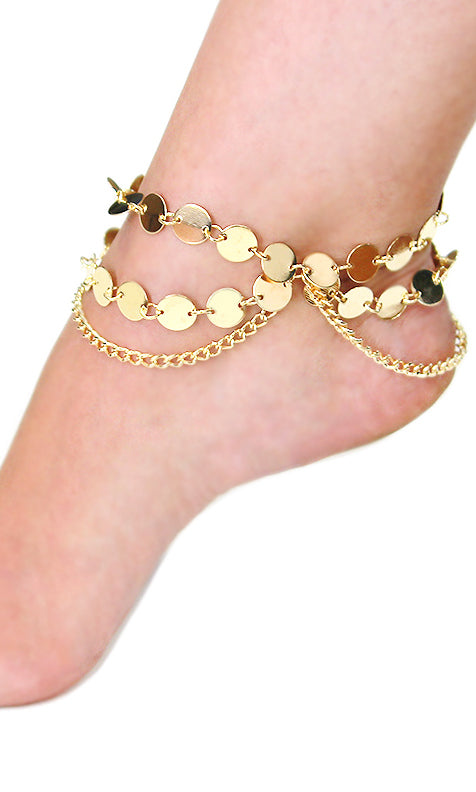 LAYERED CHAIN ANKLET