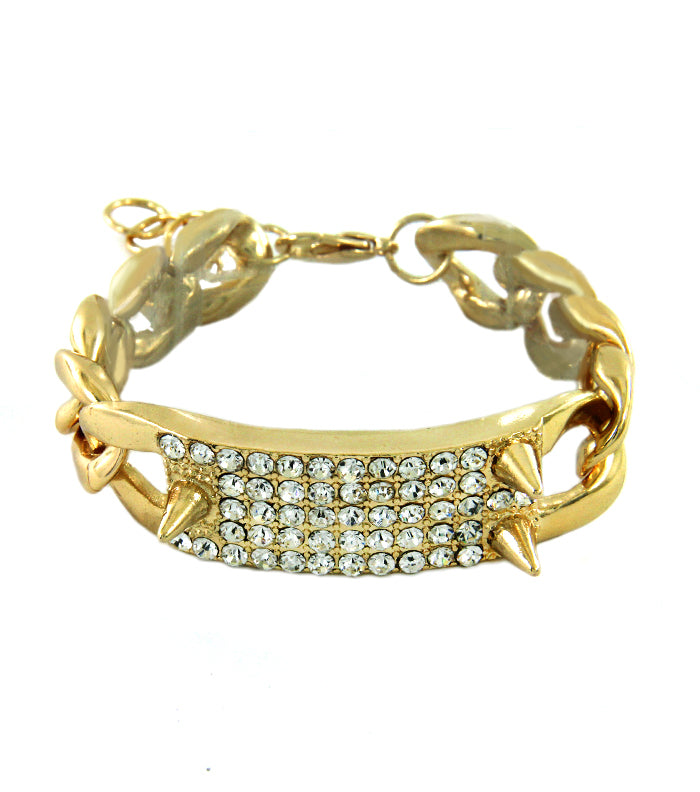 CRYSTAL SPIKE ID BRACELET