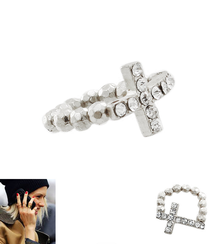 DEHNBARER MIDI-RING MIT KRISTALLEN