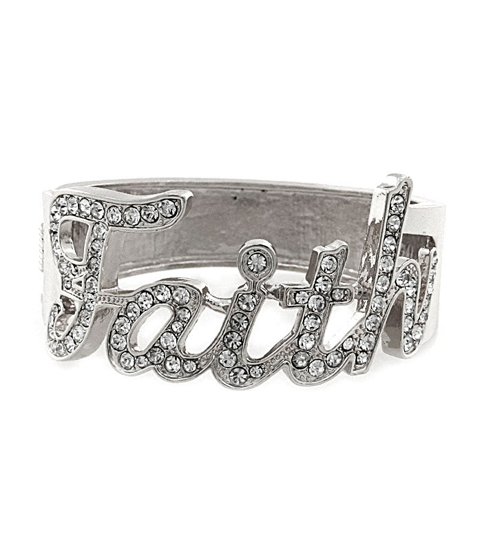 Crystal Hinge “FAITH” Bracelet