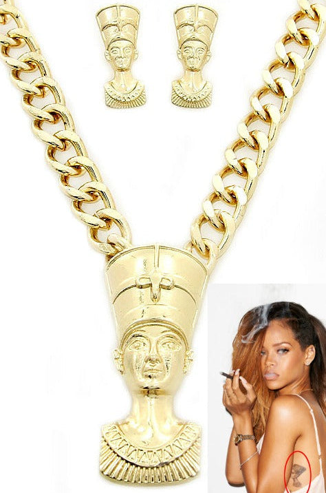 „RIRI“ Ägyptische Königin Halskette und Ohrring Set – Halskette – Schmuck