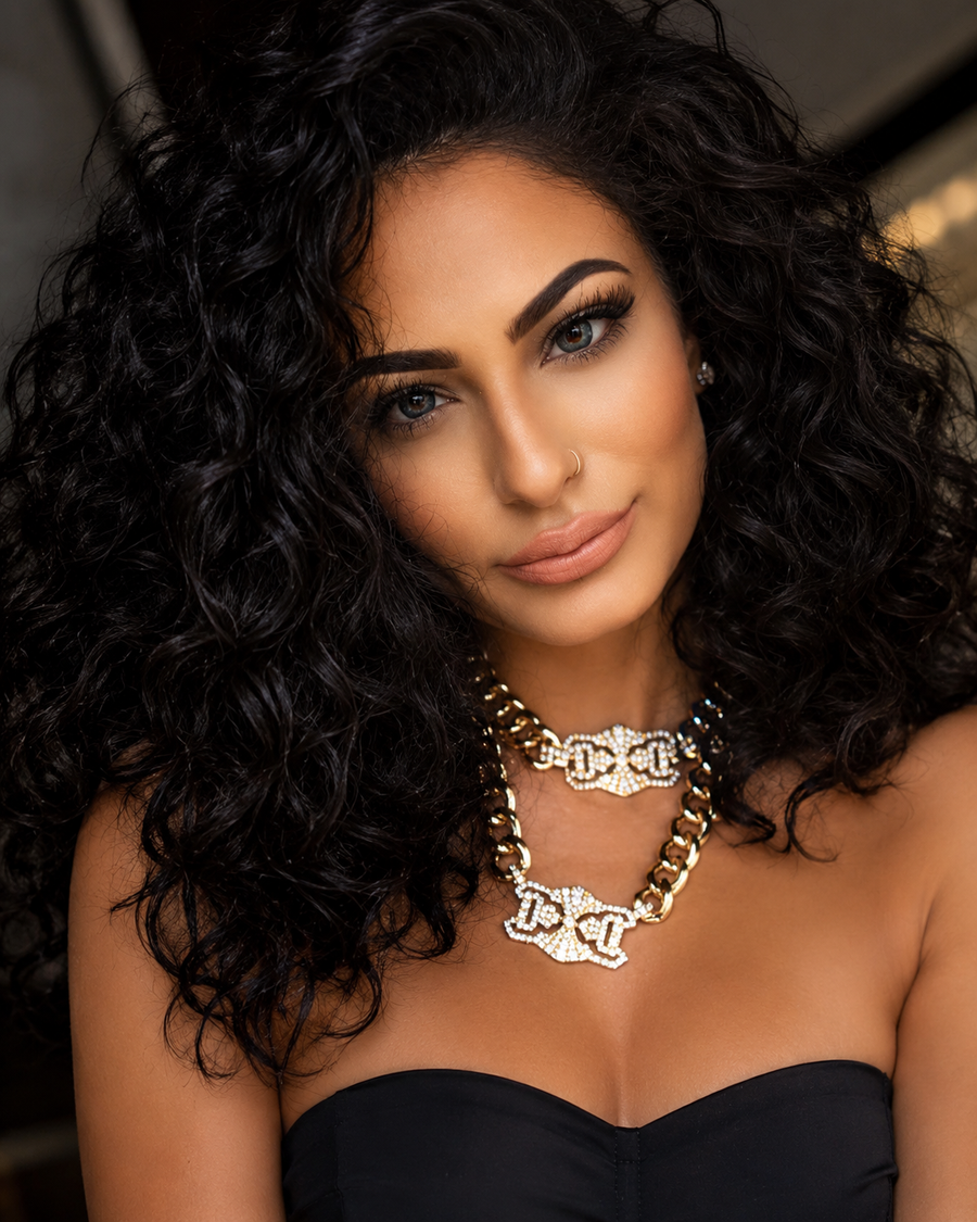 DOUBLE PENDANT ID CHAIN NECKLACE - SILVER