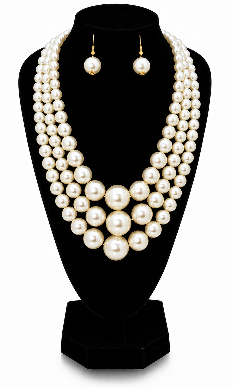 'RIRI'  URBAN GLAM PEAL NECKLACE AND EARRING SET