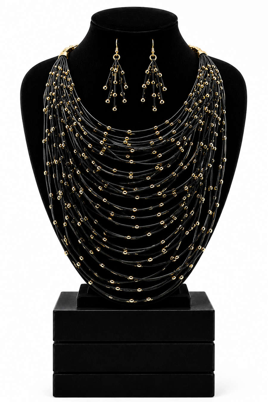 “Zara”  Layered Necklace and Earring Set - Silver