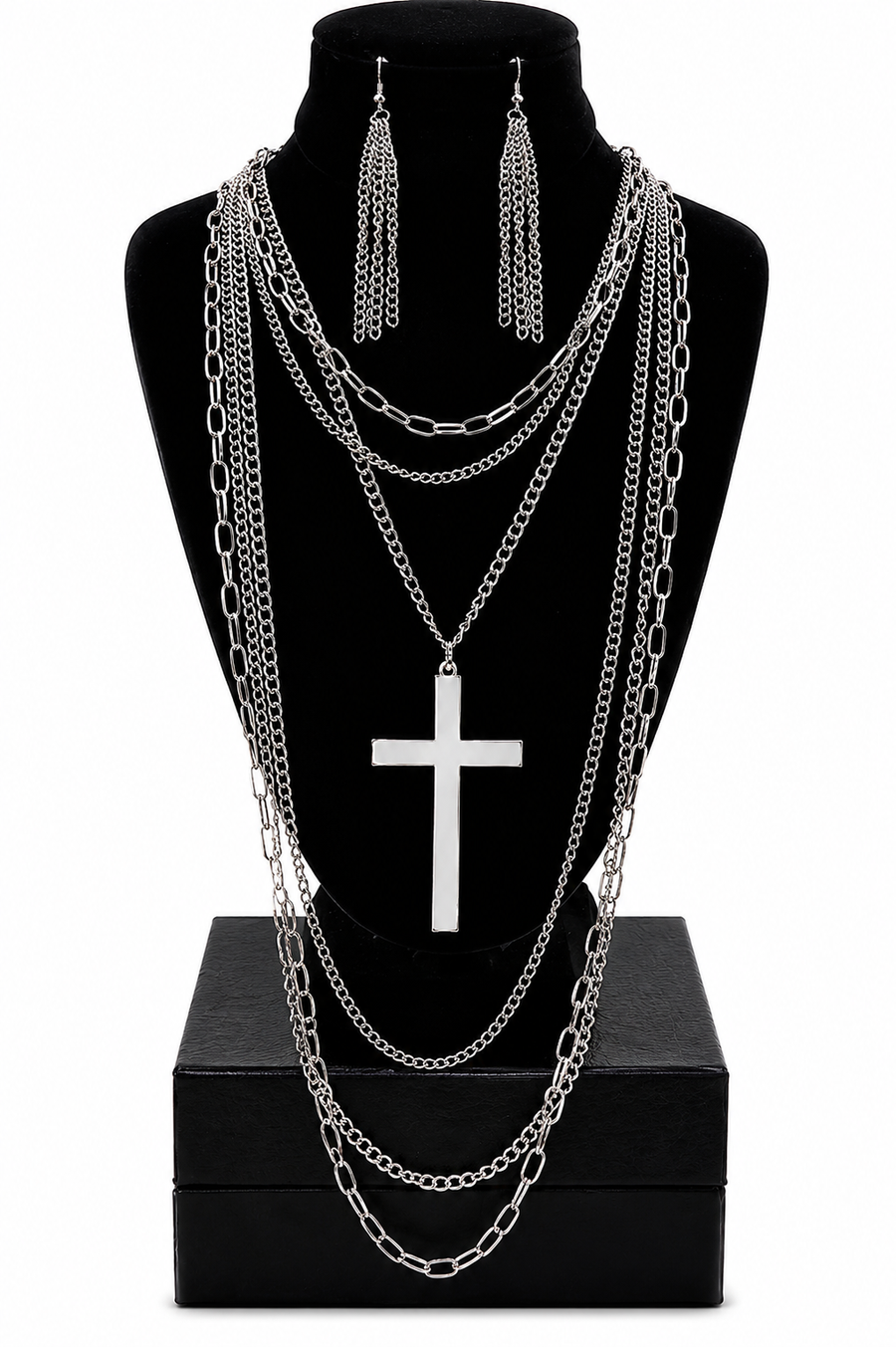 'KHLOE' KREUZ-HALSKETTEN-SET – GOLD