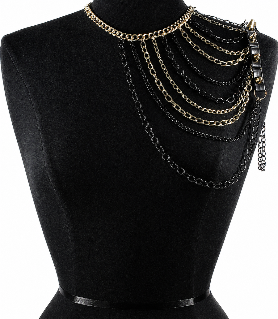 „VOGUE“ MEHRSCHICHTIGE Schulter-Bodychain