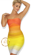 'Leyla' Ombre Strapless Bandage Dress