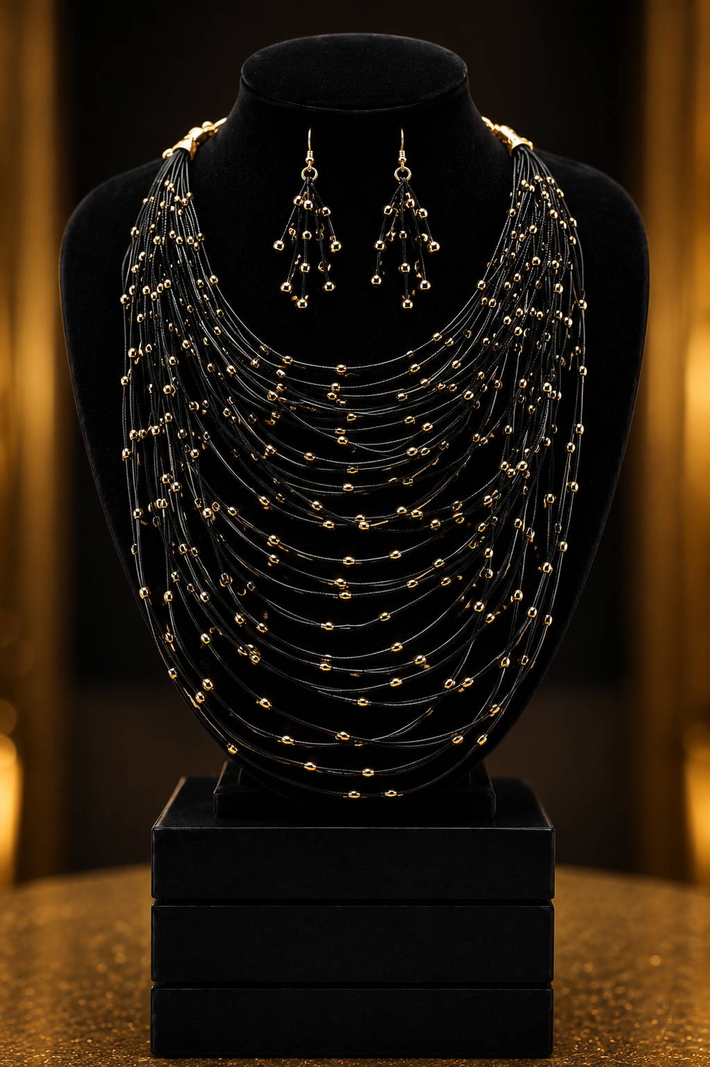 “Zara”  Layered Necklace and Earring Set - Silver