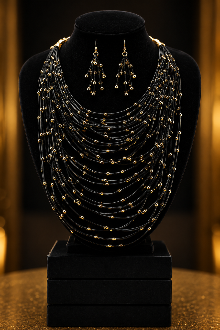 “Zara”  Layered Necklace and Earring Set - Silver