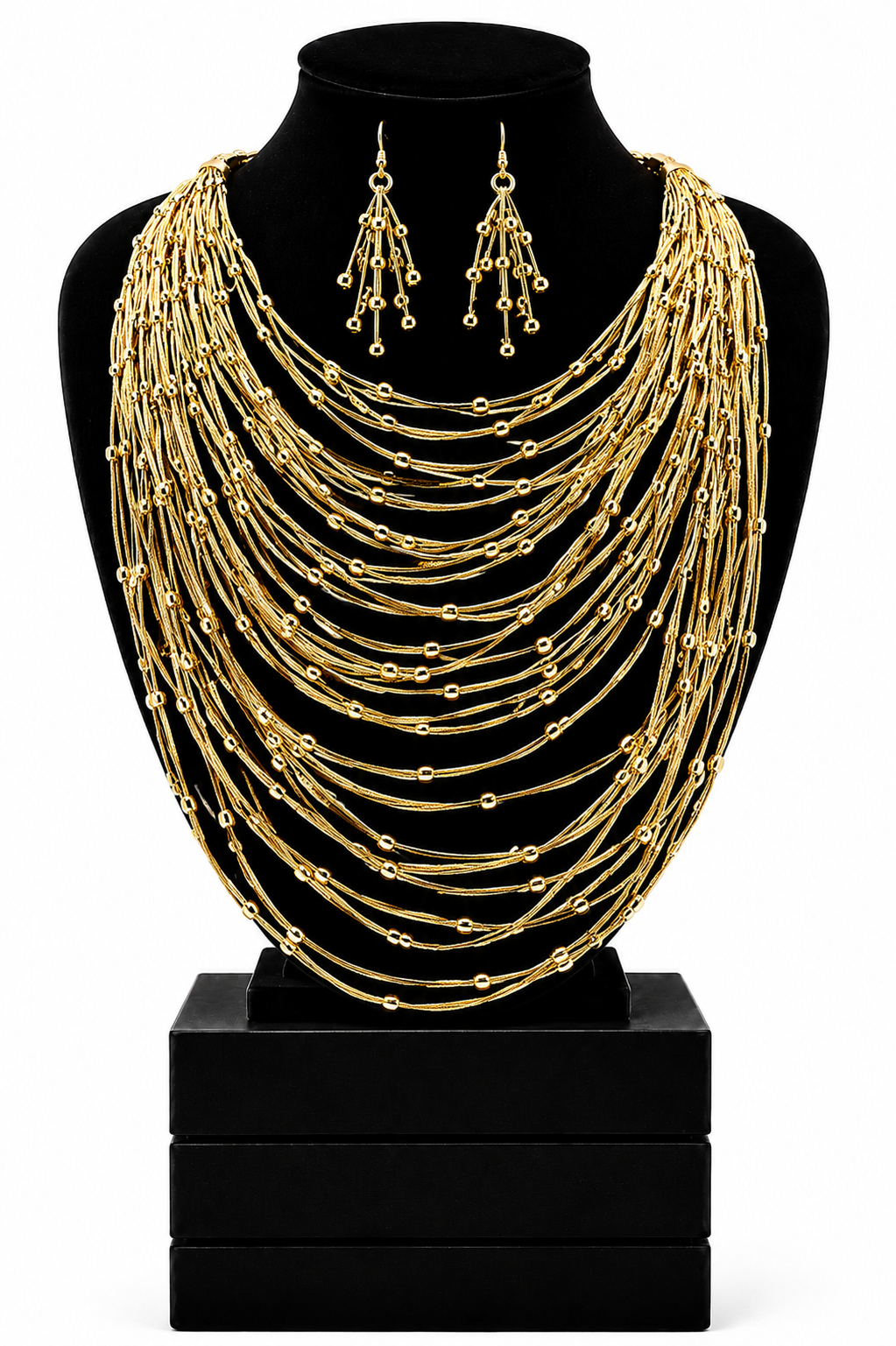 “Zara”  Layered Necklace and Earring Set - Silver