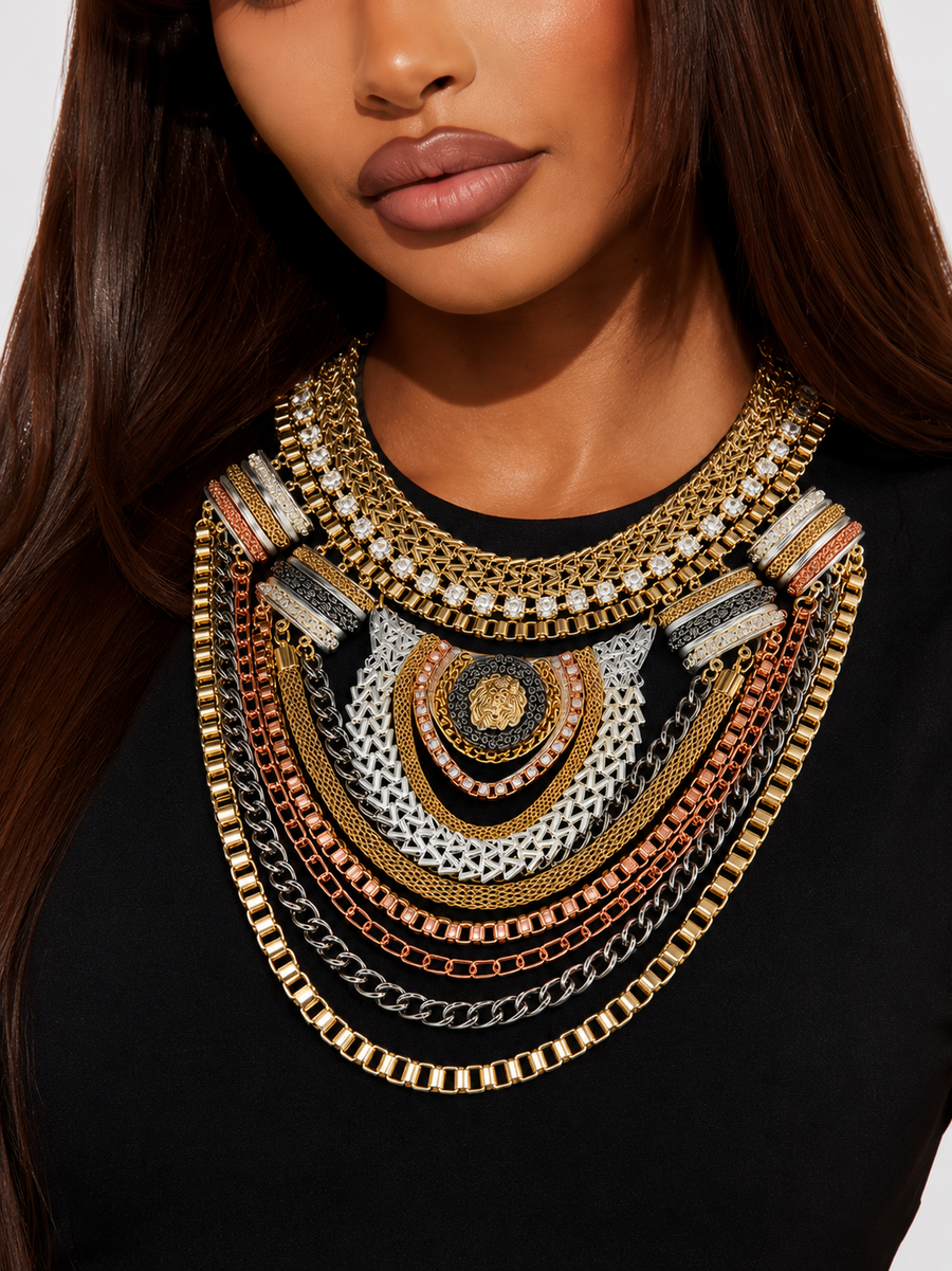 Ethnic Tribal Statement Necklace
