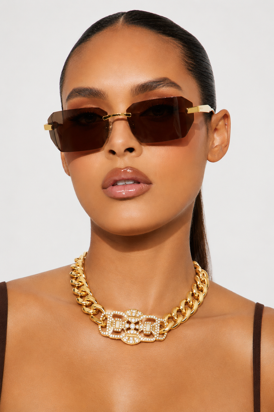 “RIHANNA”  ID CHAIN NECKLACE   - GOLD