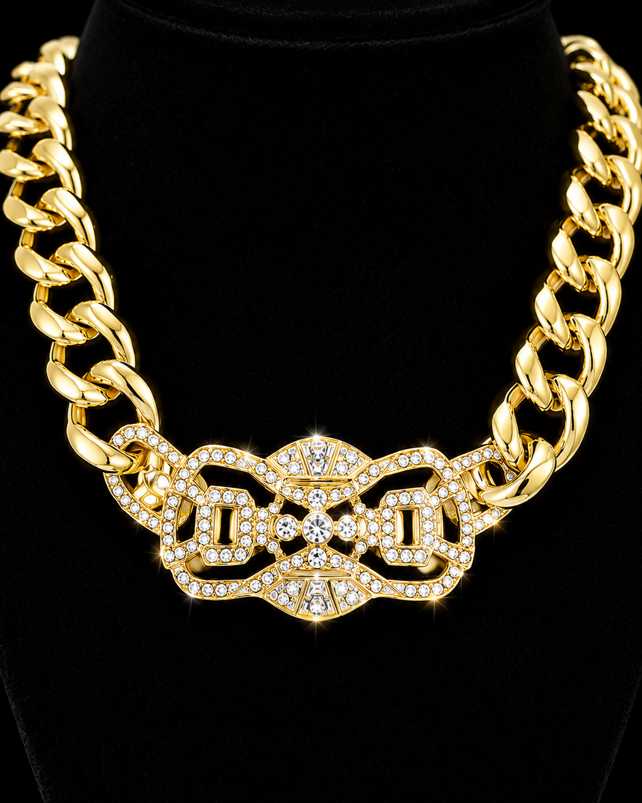 “RIHANNA”  ID CHAIN NECKLACE   - GOLD
