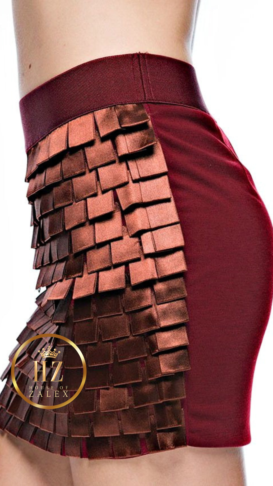“Kylie Minogue”  Tiered Square Cut Mini Skirt
