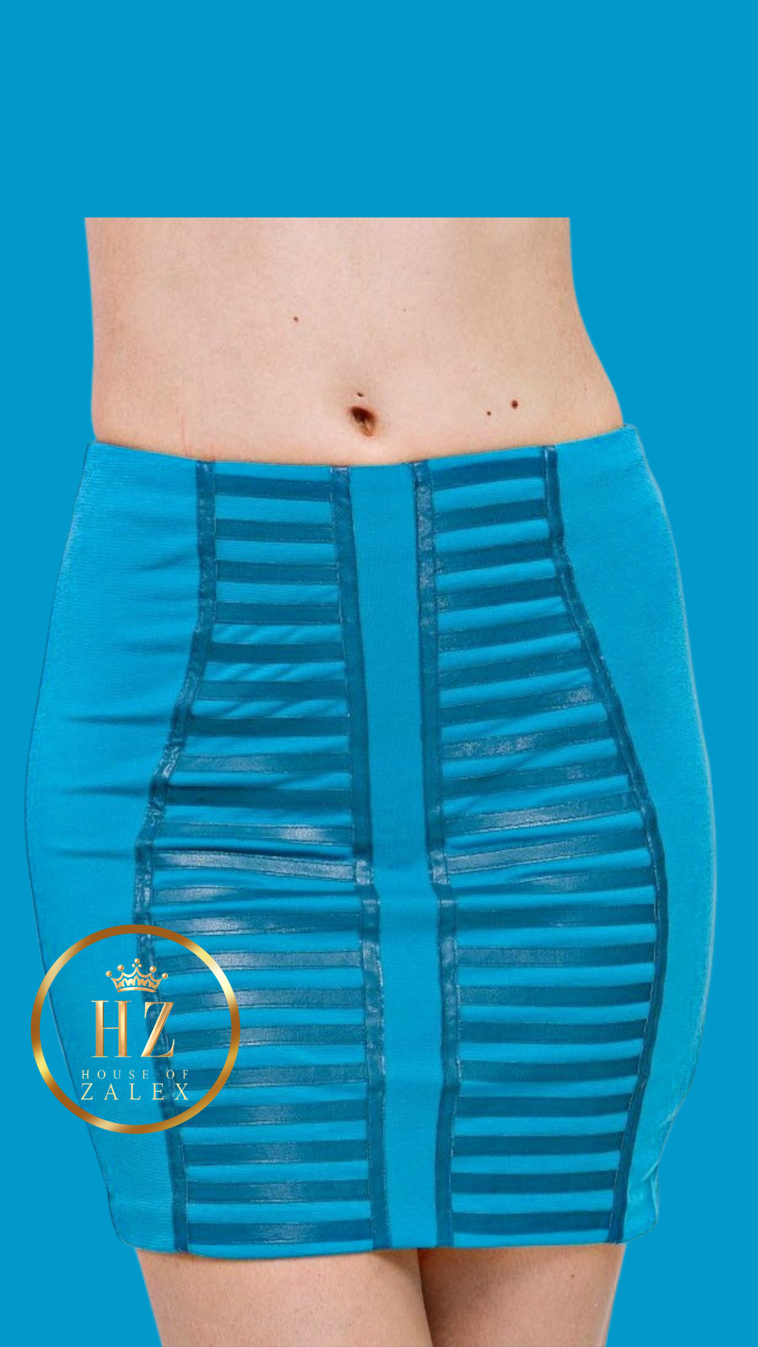 'ZINA'  BODYCON BANDAGE SKIRT  - ROYAL BLUE