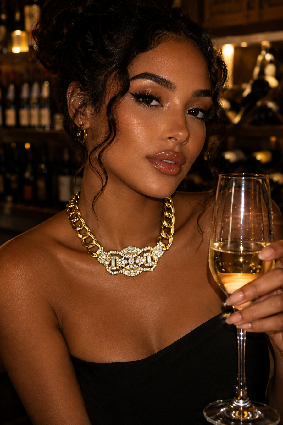 “RIHANNA”  ID CHAIN NECKLACE   - GOLD