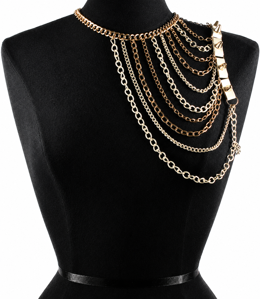 „VOGUE“ MEHRSCHICHTIGE Schulter-Bodychain
