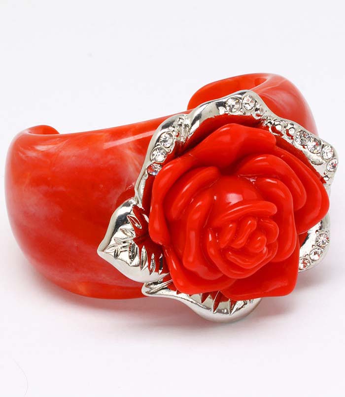 Wunderschöne Vintage-Armreifen mit Blumenmotiv