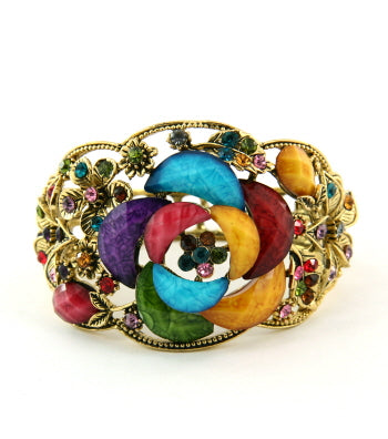 Beautiful flower vintage bangles by House of Zalex featuring elegant floral retro-inspired bracelet design