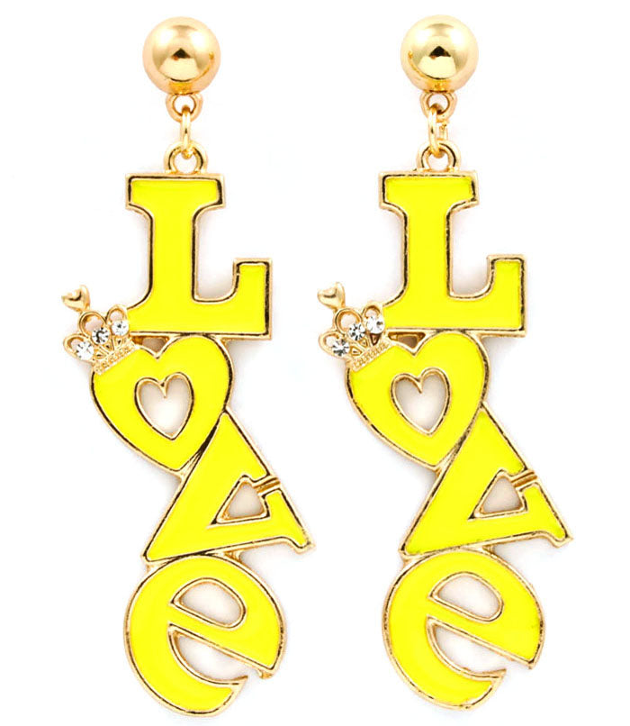 Trendy LOVE letter earrings from House of Zalex showcasing elegant drop style jewelry for women