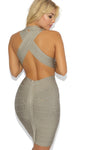 VANESSA'  DEEP V BACKLESS BANDAGE  DRESS